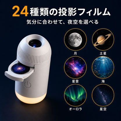 YOILUME 360°星空プロジェクターライト｜USB給電・ 寝室用天井壁投影ランプ